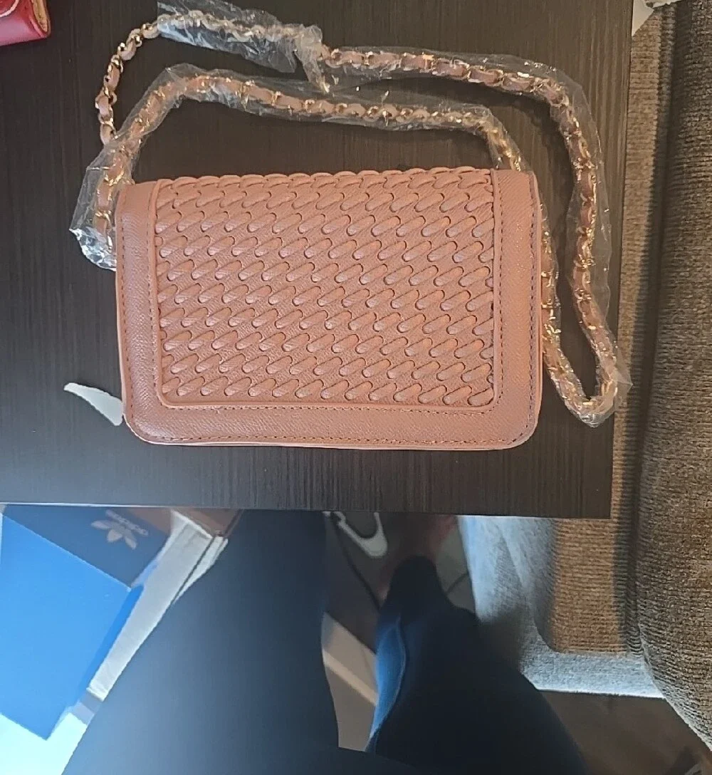 bebe Katriel Woven Mini Crossbody Rose